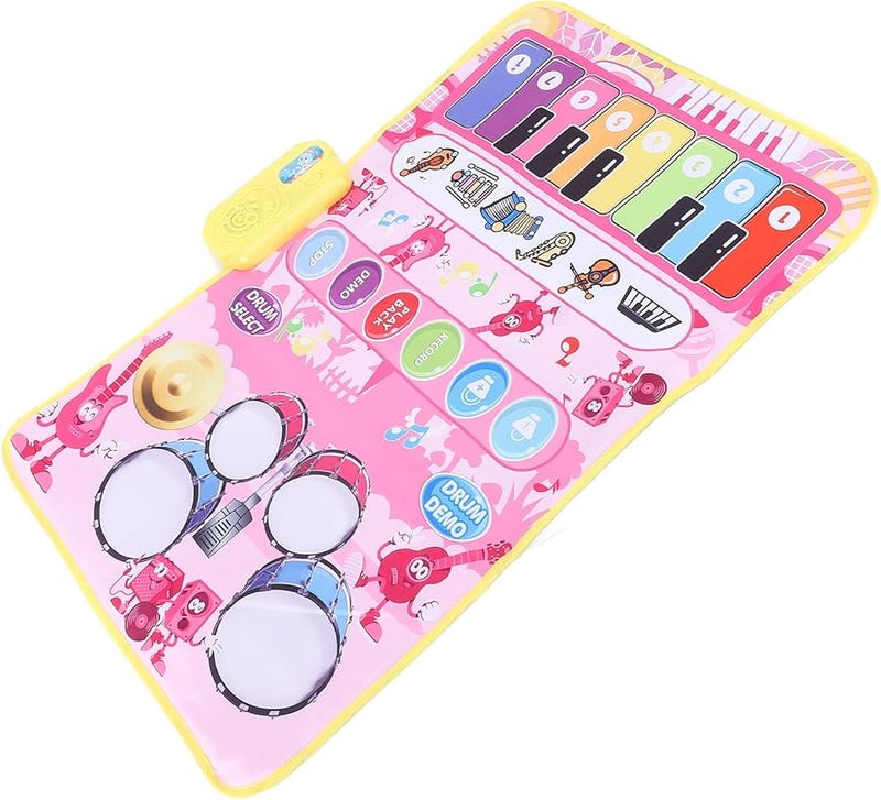 Pink Portable Foldable Music Playmat For Kids Touch Blanket Drum Dance Floor Keyboard - Image 4